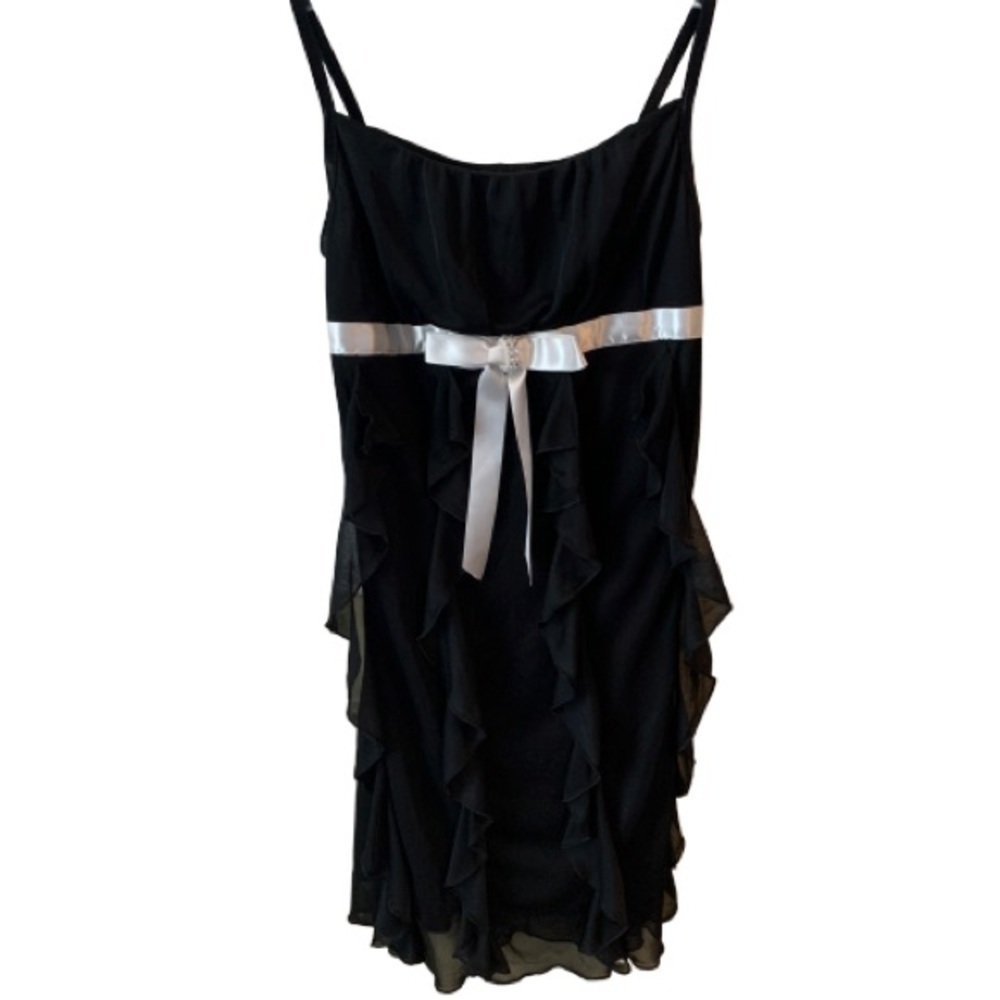 BCX girls black tier ruffle dress size 12